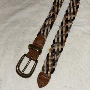 Woven Multi Browns Leather Belt 46” Long Guatemala